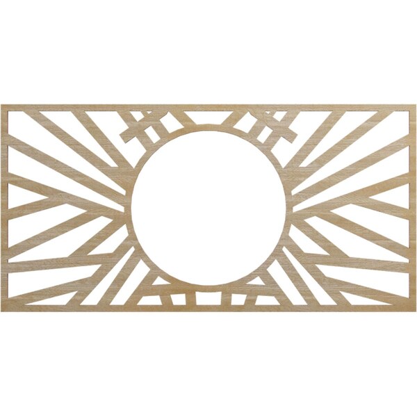 Ekena Millwork Hoover Wood Fretwork Pierced Ceiling Medallion, Hickory, 24"W x 12"H x 8 7/8"ID x 3/8"T CMWP24X12X0375HOHI - main